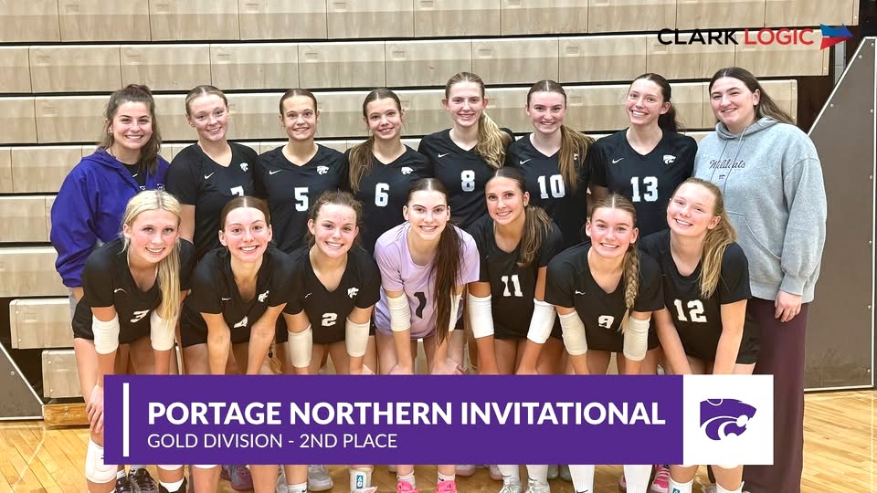 Three Rivers volleyball in action at Portage Northern Invitational